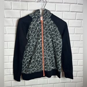 XERSION print leopard -black sweatshirt-hoodie for girls/size XL